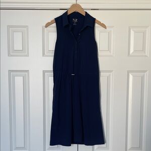 Nic & Zoe Active Navy Sleeveless Collared Performance Stretch Dress
